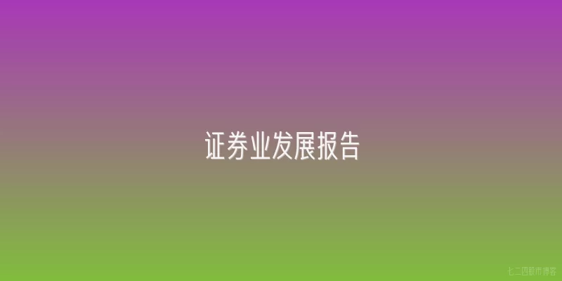 证券业发展报告